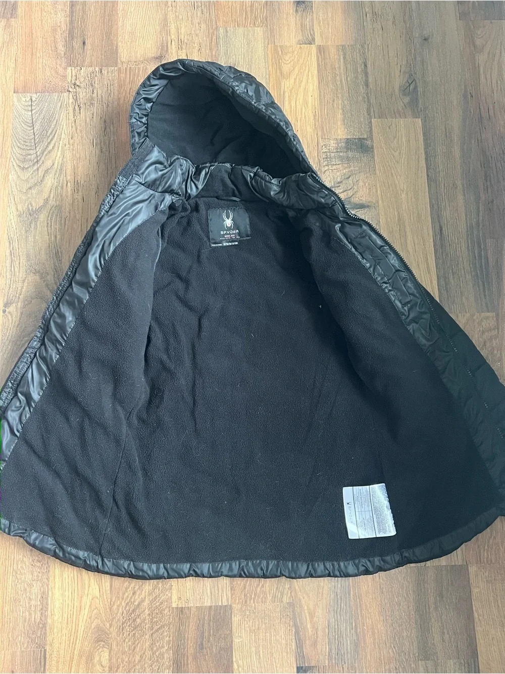 Spyder Kids Black Hooded Insulated Coat